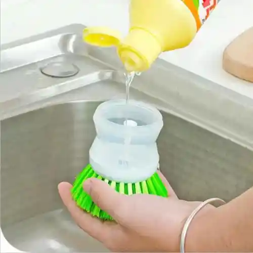 1pc Soap Dispenser Dish-Washing Brush Wash Pot Dish Brush Palm Liquid Refill Scrubber (5)