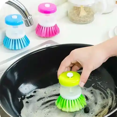 1pc Soap Dispenser Dish-Washing Brush Wash Pot Dish Brush Palm Liquid Refill Scrubber
