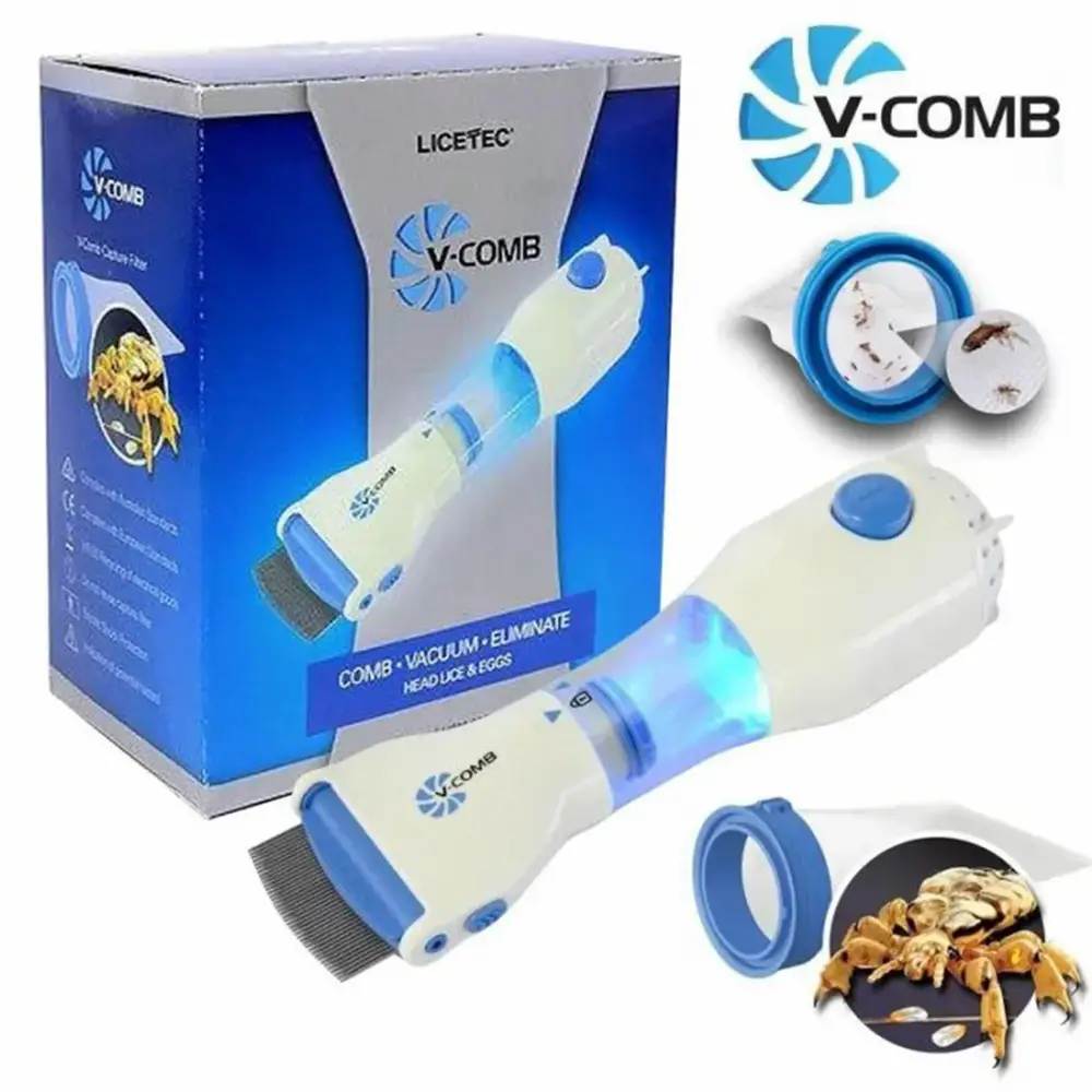 Automatic V-Comb Head Lice Dandruff Eliminator Vacuum Comb Electric Head Lice V Comb