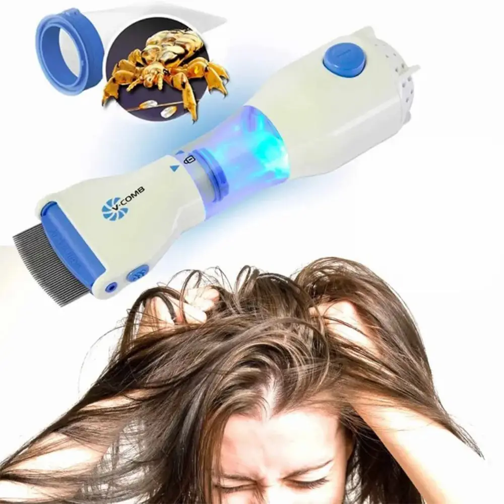 Automatic V-Comb Head Lice Dandruff Eliminator Vacuum Comb Electric Head Lice V Comb