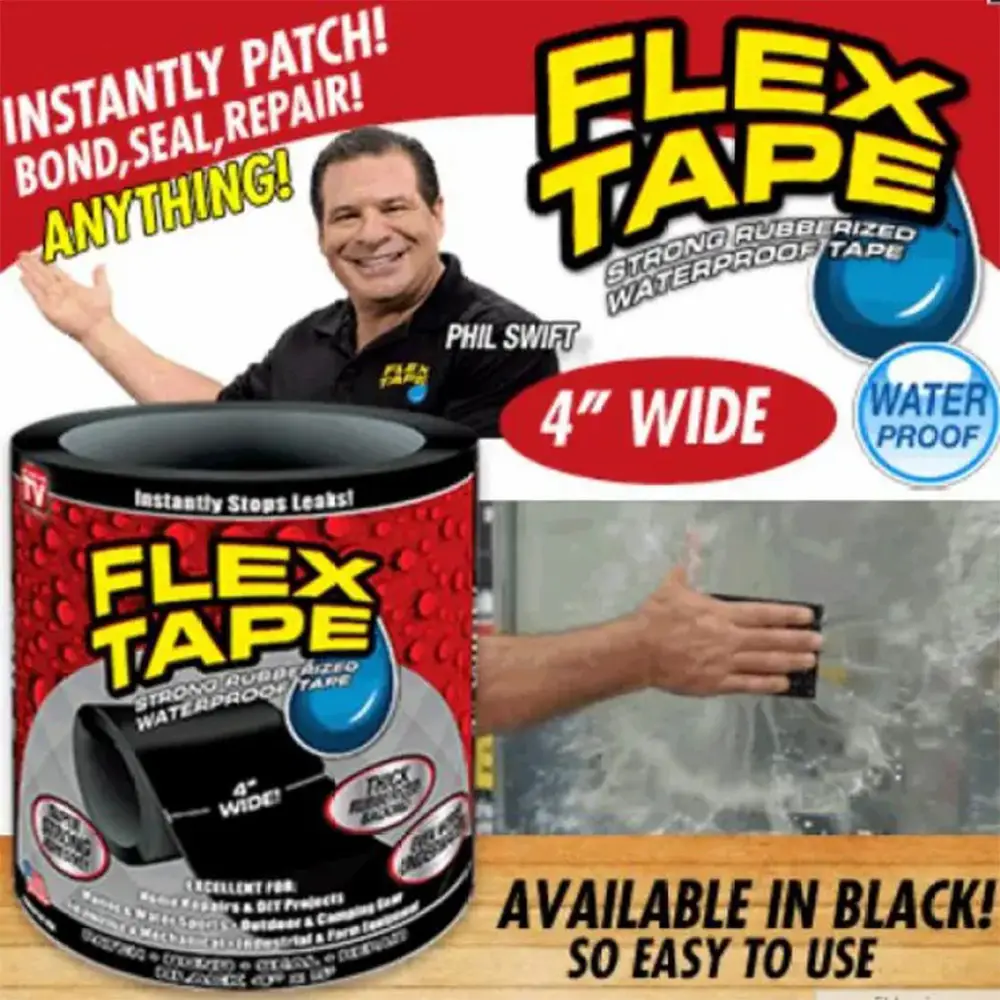 Flex Tape Pipe Repairing Leaking Seal SUPER Strong Waterproof Rubberized Tight Grip (10)