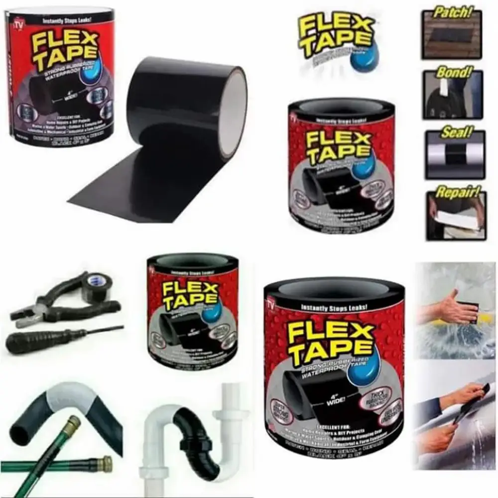 Flex Tape Pipe Repairing Leaking Seal SUPER Strong Waterproof Rubberized Tight Grip (9)