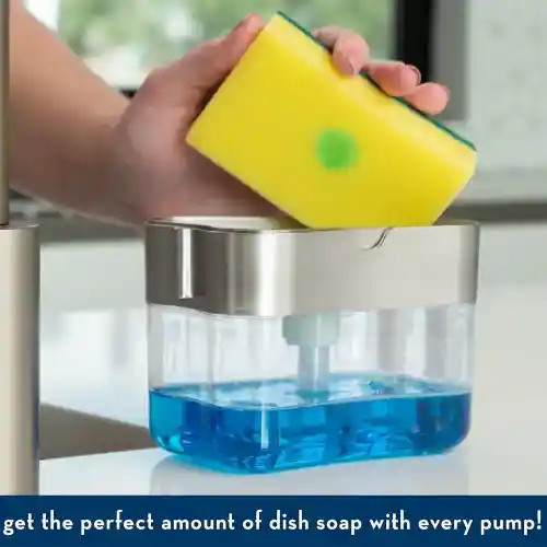 Liquid Dispenser Dish Soap Dispenser Pump With Sponge Holder (4)