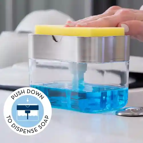 Liquid Dispenser Dish Soap Dispenser Pump With Sponge Holder (5)