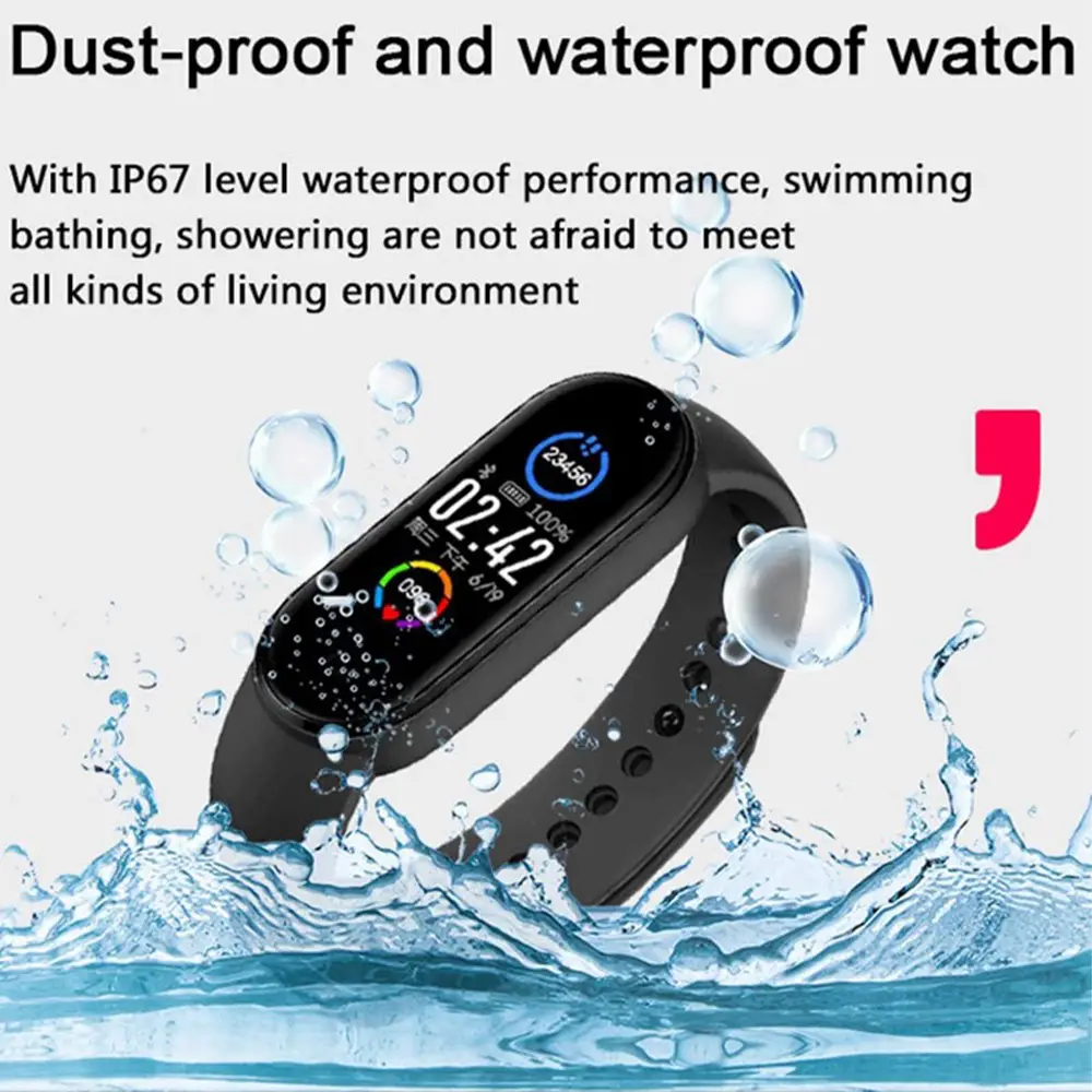 M5 Smart Bracelet Band Waterproof Sport Smart Watch for Men Woman Kids (4)