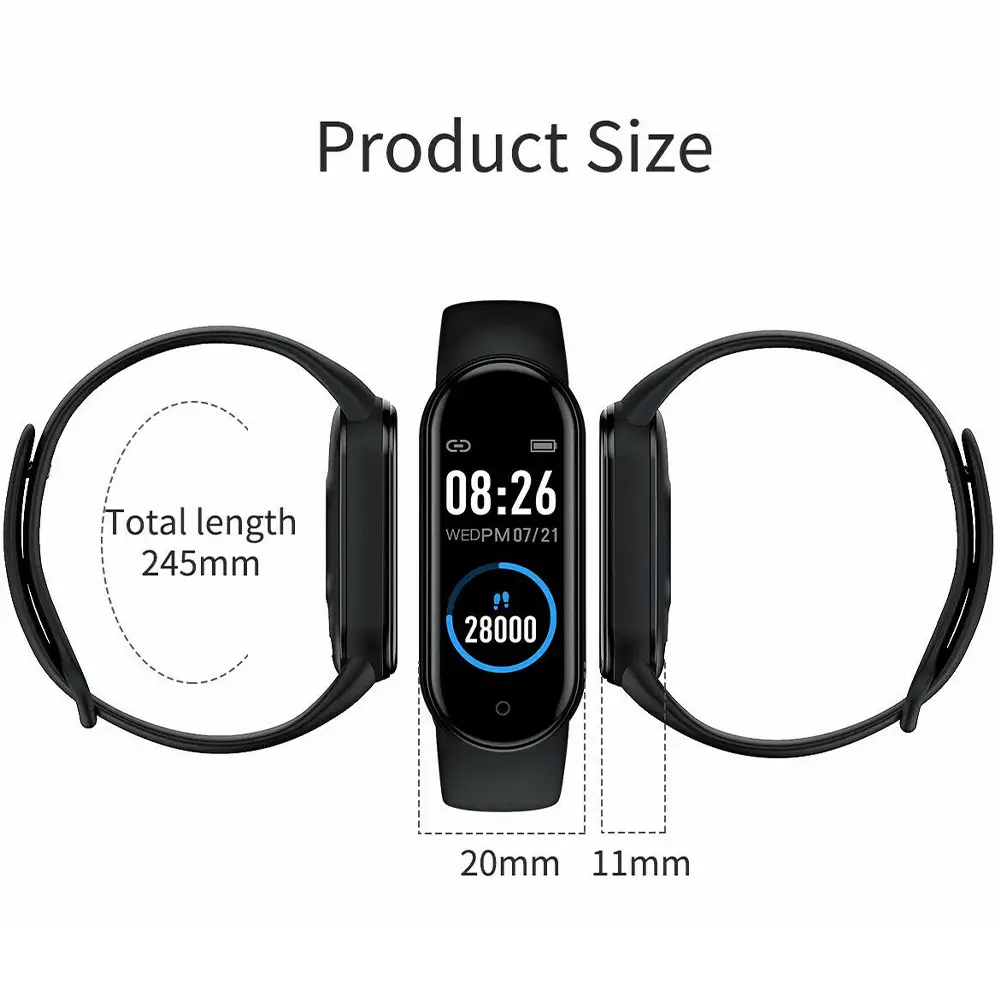 M5 Smart Bracelet Band Waterproof Sport Smart Watch for Men Woman Kids (7)