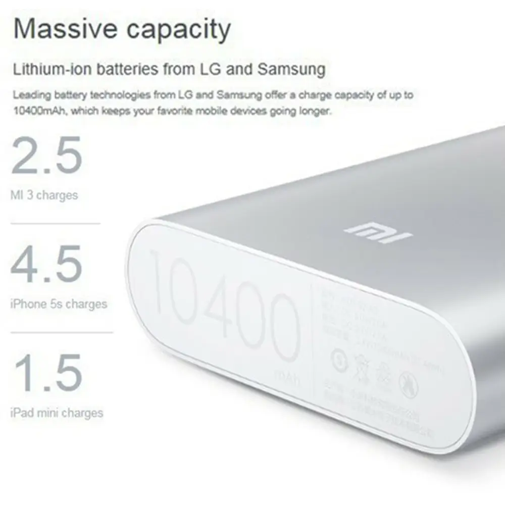 MI Power Bank 10400mah Portable Charger Xiaomi (10)
