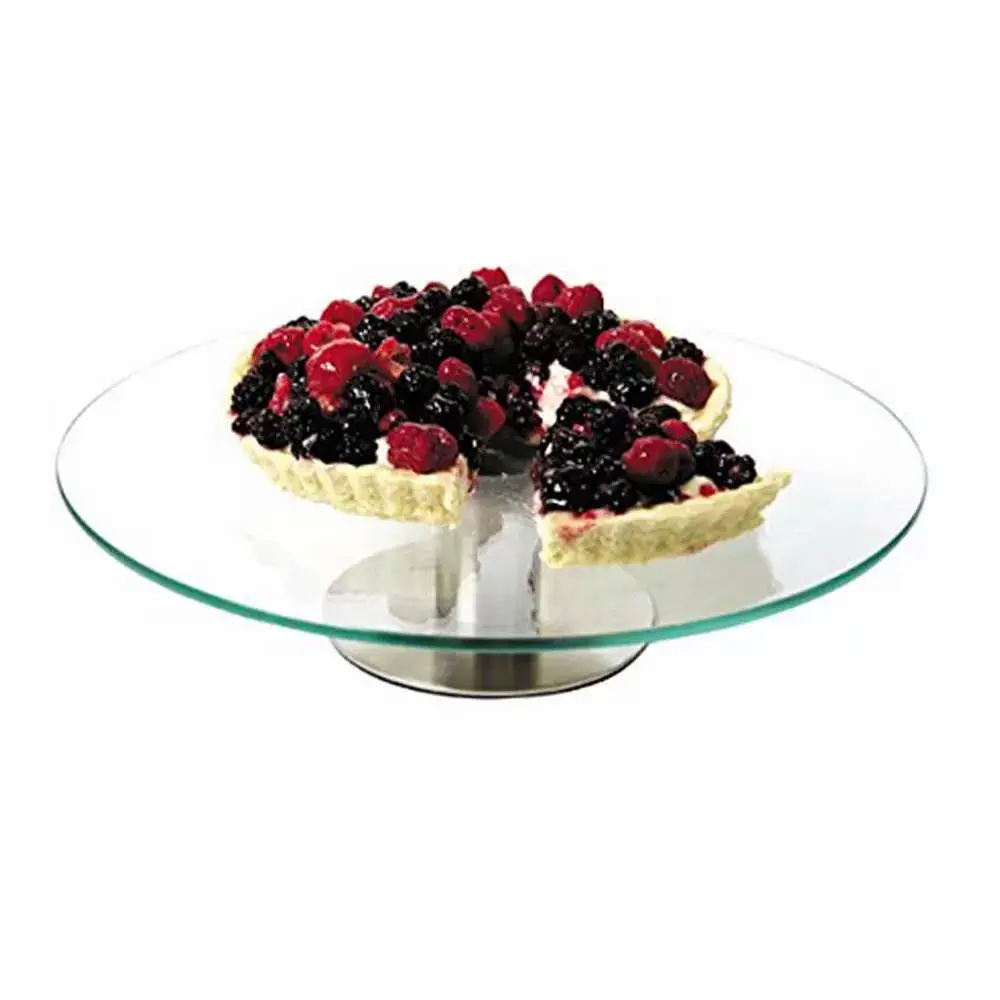 Revolving Rotating Glass Cake & Food Stand 30cm Glass Turn Table (6)