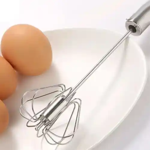Semi-Automatic Egg Beater Stainless Steel Hand Pressure Whisk Mixer (5)
