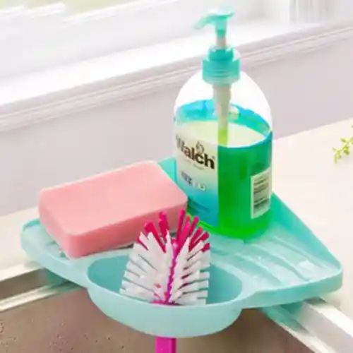 Soap And Sponge Holder Multipurpose Wash Basin Storage Kitchen Sink Triangle Shelf (2)