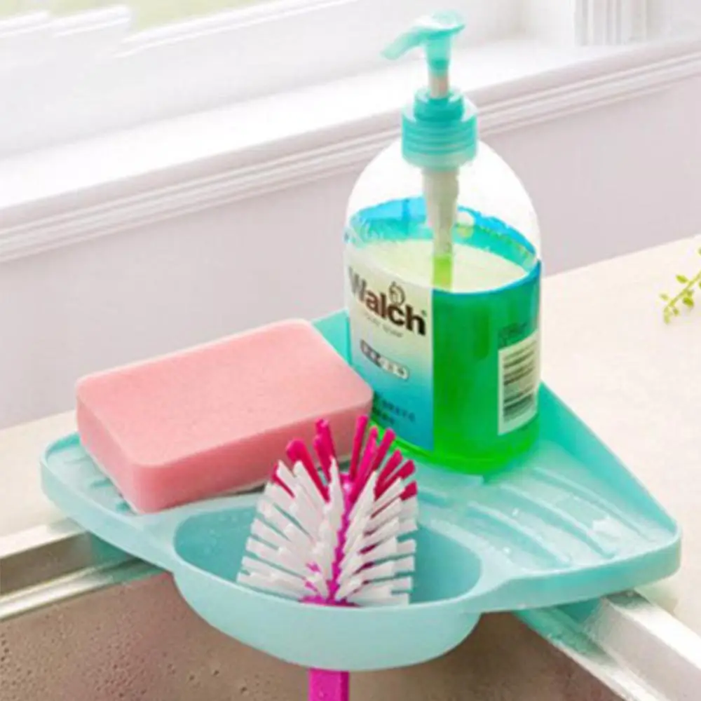 Soap And Sponge Holder Multipurpose Wash Basin Storage Kitchen Sink Triangle Shelf (8)