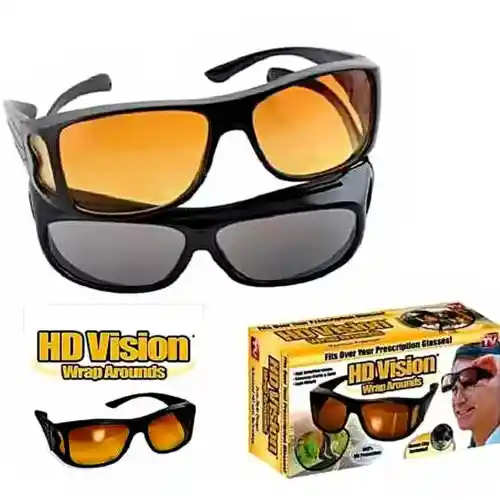Unisex 2pcs HD Vision Wraparound Day & Night Driving Glasses HD Vision SunGlasses Set (3)