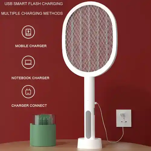 USB Rechargeable 2 in 1 Mosquito Killer Racket Electric Mosquito Swatter (5)
