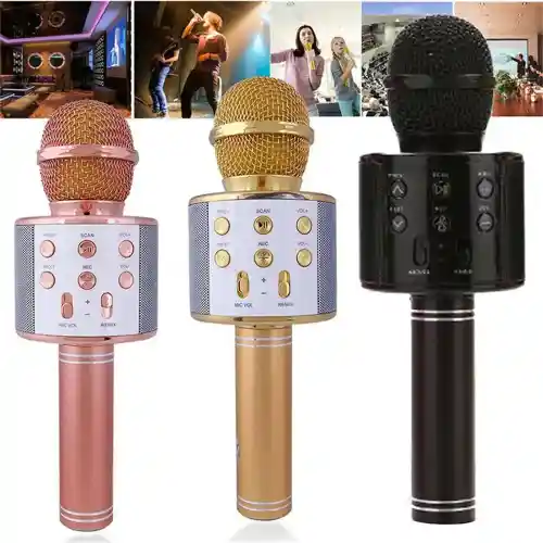 WS-858 Portable Bluetooth Karaoke Microphone With Professional Wireless Speaker
