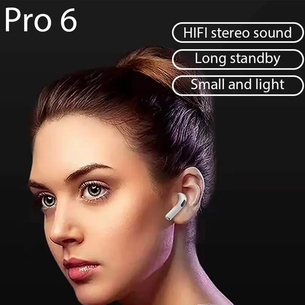 Air Pro 6 TWS Wireless Earphone V 5.0 Bluetooth Headphones Earbuds with Charging Box (6)
