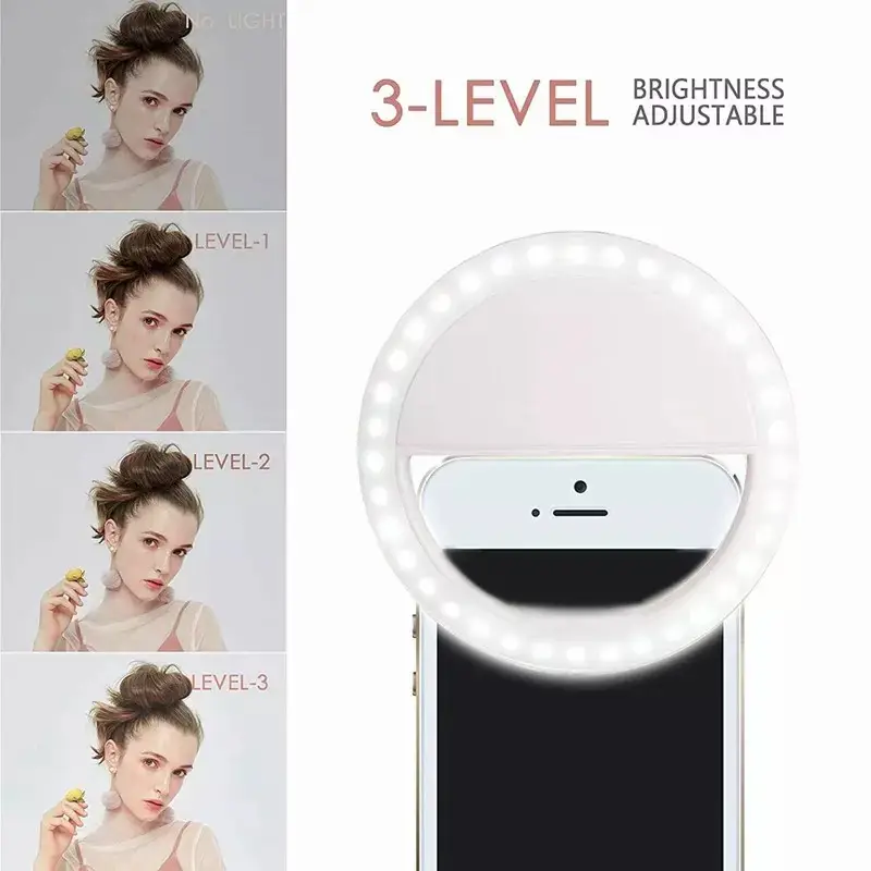 Universal Rechargeable Selfie Ring Light Clip-on Fill Light Mobile Phone LED Lamp (9)