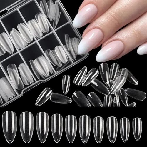 100 Pcs Transparent Fake Nails False Nails Tips Artificial Nails (1)