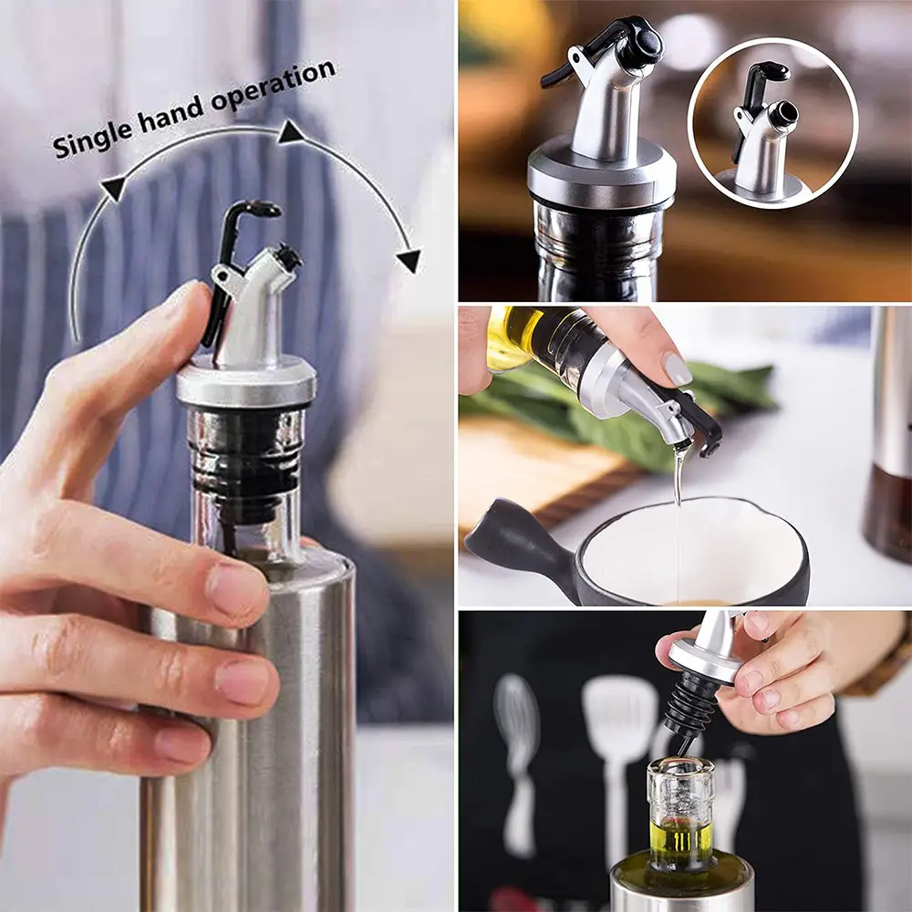 500ml Stainless Steel Glass Leak Proof Oil Bottle Vinegar Sauce Boat Olive Oil Bottle Oil Dispenser (3)