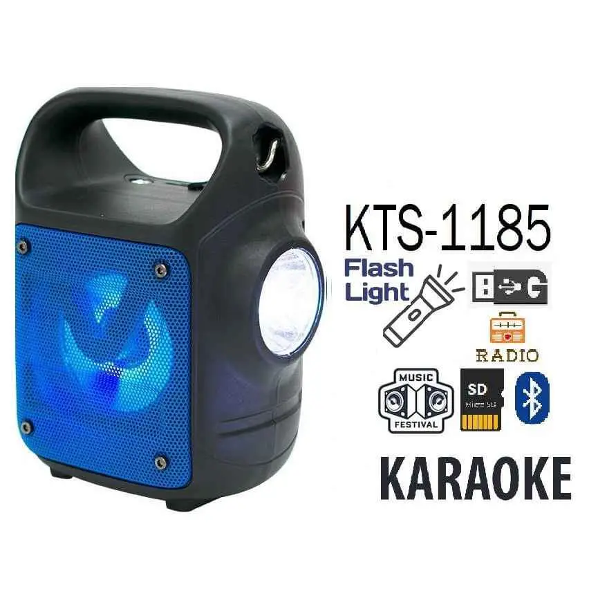 Extra Bass KTS-1185 Rechargeable Blutooth Speaker with Torch KTS 1185 Bluetooth, Mic Input, FM Radio, Flashlight, TF Memory Card Reader and USB Pen Drive (5)