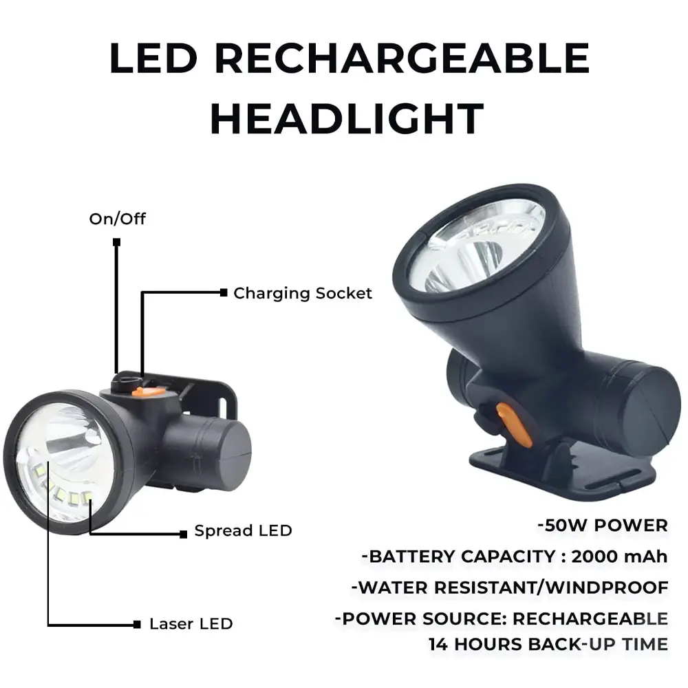 Waterproof Rechargeable DP Head Light LED Head Torch Headlight (8)