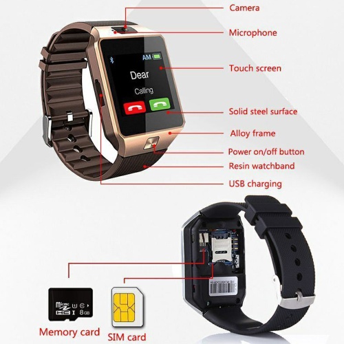 DZ09 Smartwatch Touch Screen Smart Watch with Camera SIM & SD Card Slot Wrist Smart Phone Watch (7)