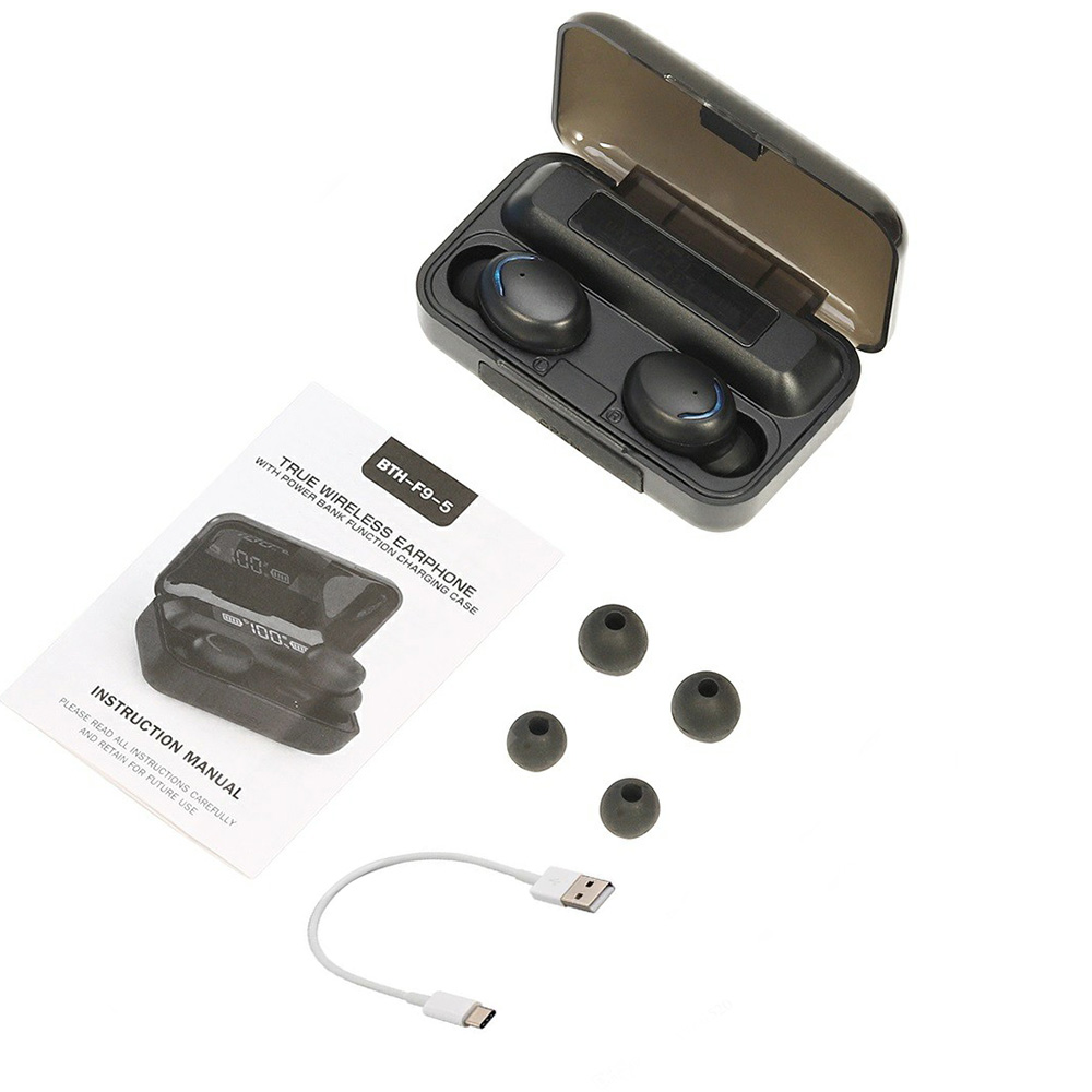 HIFI Stereo Bass F9-5 True Wireless TWS Earbuds Bluetooth 5.0 F9 Earphone Head