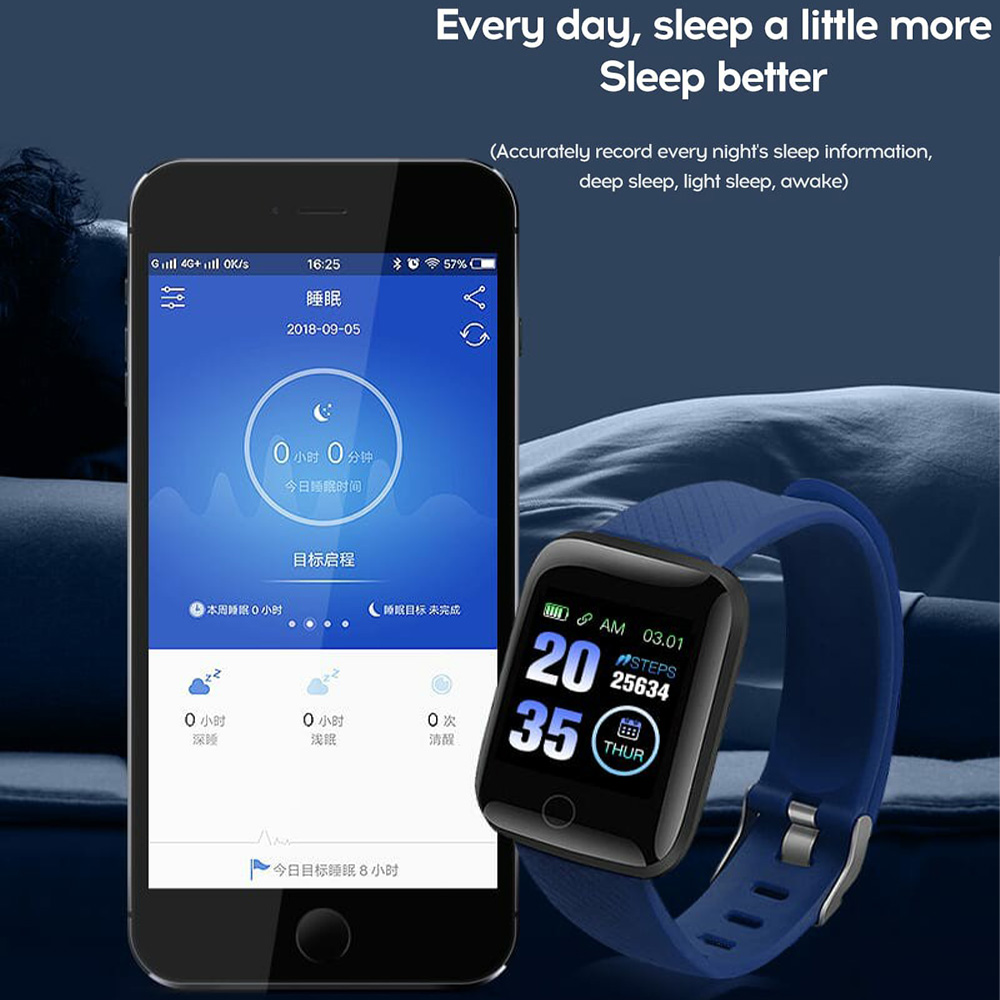 116 Plus Smart Watch Heart Rate Blood Pressure Monitoring Pedometer Health Smartwatch (12)