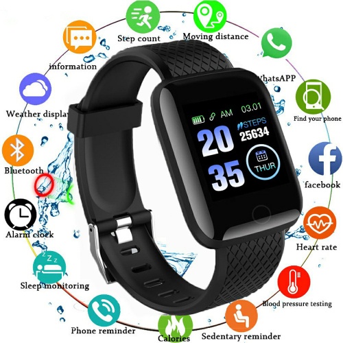 116 Plus Smart Watch Heart Rate Blood Pressure Monitoring Pedometer Health Smartwatch