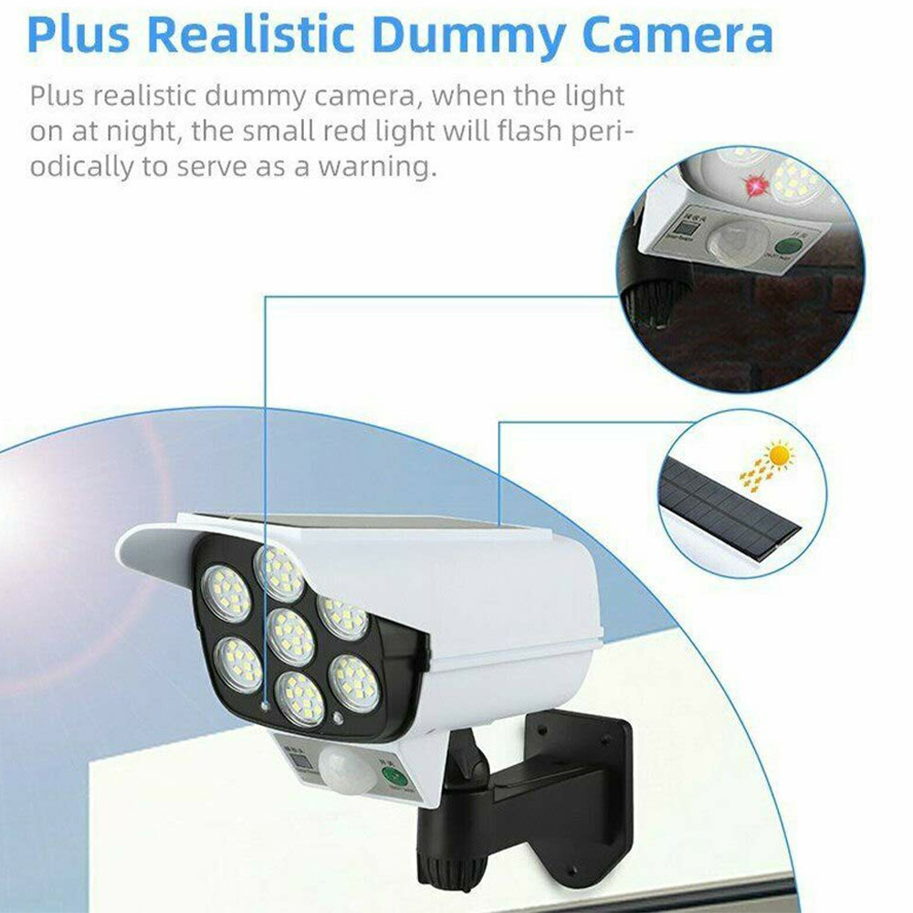 77 LED Solar Light Motion Sensor Security Dummy Camera Lights 3 Modes Wall Lamp (10)