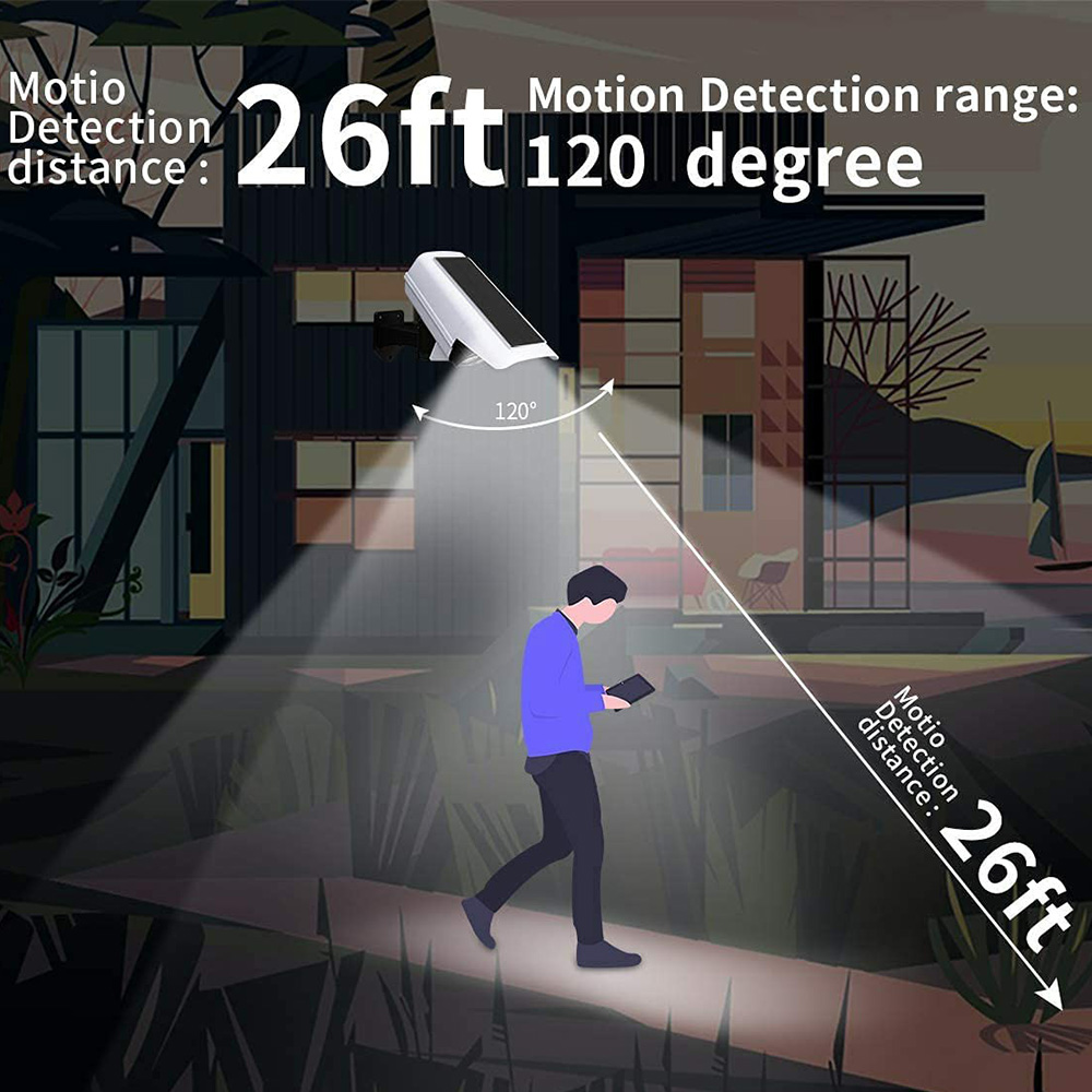 77 LED Solar Light Motion Sensor Security Dummy Camera Lights 3 Modes Wall Lamp (14)