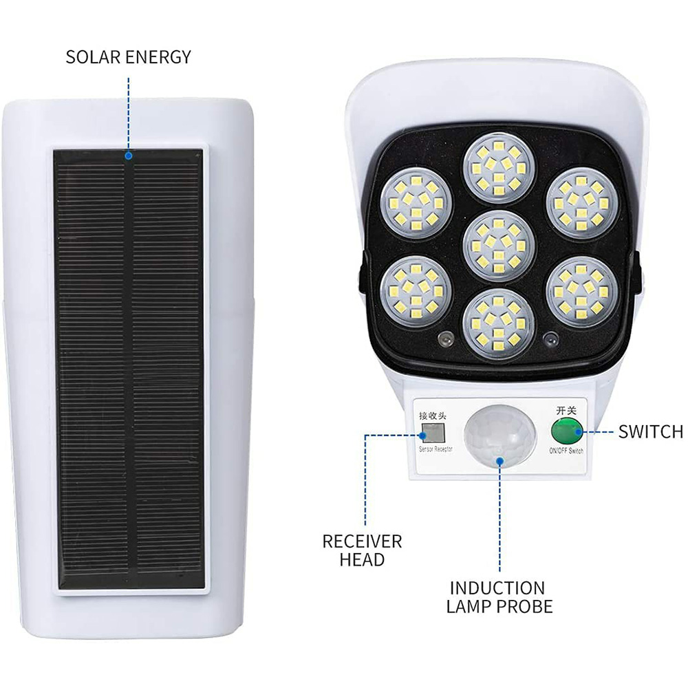 77 LED Solar Light Motion Sensor Security Dummy Camera Lights 3 Modes Wall Lamp (9)