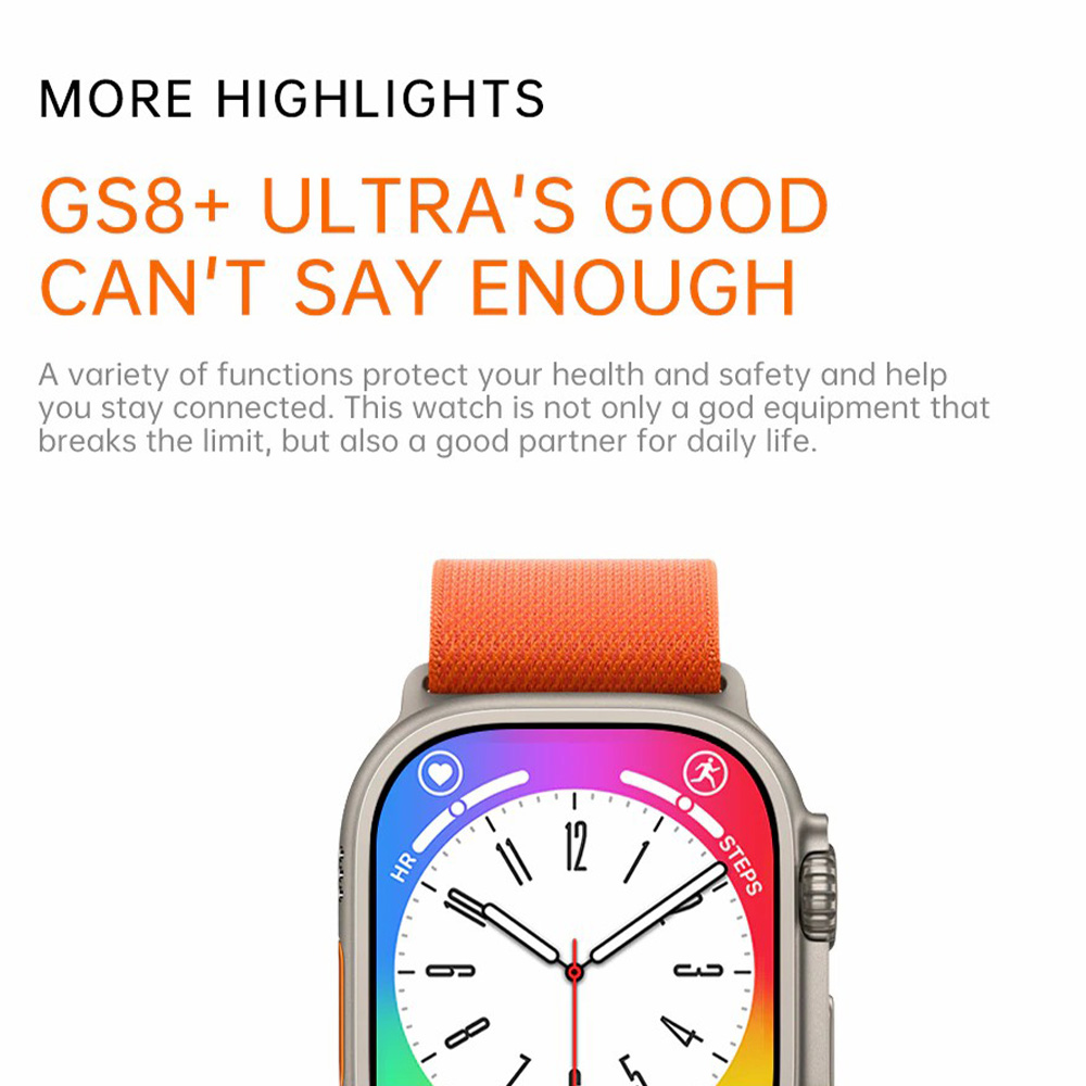 GS8 Ultra Smartwatch Full Touch Screen Waterproof Wireless Charging Smart Watch (15)