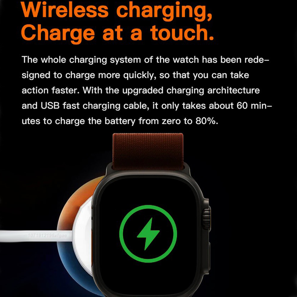 GS8 Ultra Smartwatch Full Touch Screen Waterproof Wireless Charging Smart Watch (5)