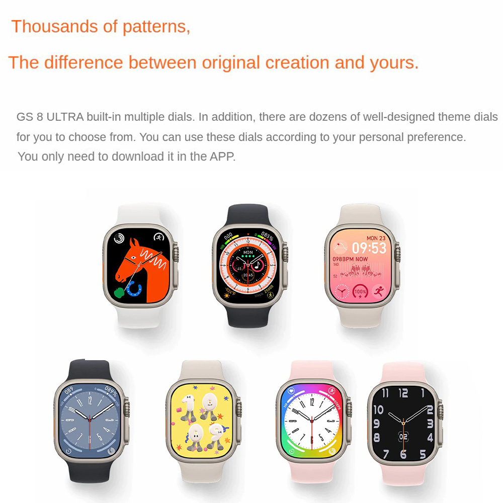 GS8 Ultra Smartwatch Full Touch Screen Waterproof Wireless Charging Smart Watch (8)