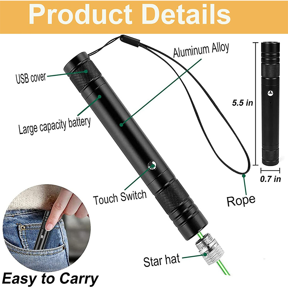 High Power Red Laser Pointer Rechargeable Strong Laser Light Pointer Pen (4)