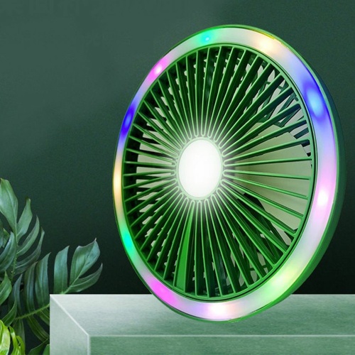 JD-F11 Rechargeable Mini Fan with Light & Colorfull Light Desktop Fan Wall-Mounted Charging Ceiling 3 Speed Fan (11)