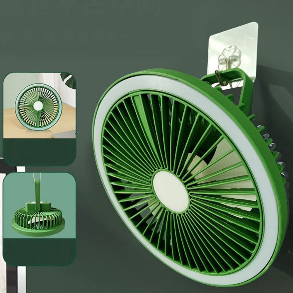 JD-F11 Rechargeable Mini Fan with Light & Colorfull Light Desktop Fan Wall-Mounted Charging Ceiling 3 Speed Fan (9)