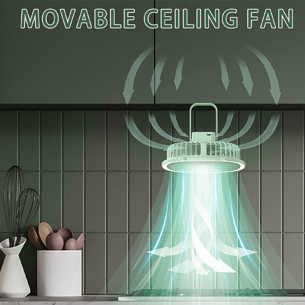 JD-F12 Rechargeable Mini Fan with Light Desktop Fan Wall-Mounted Charging Ceiling 3 Speed Fan (8)