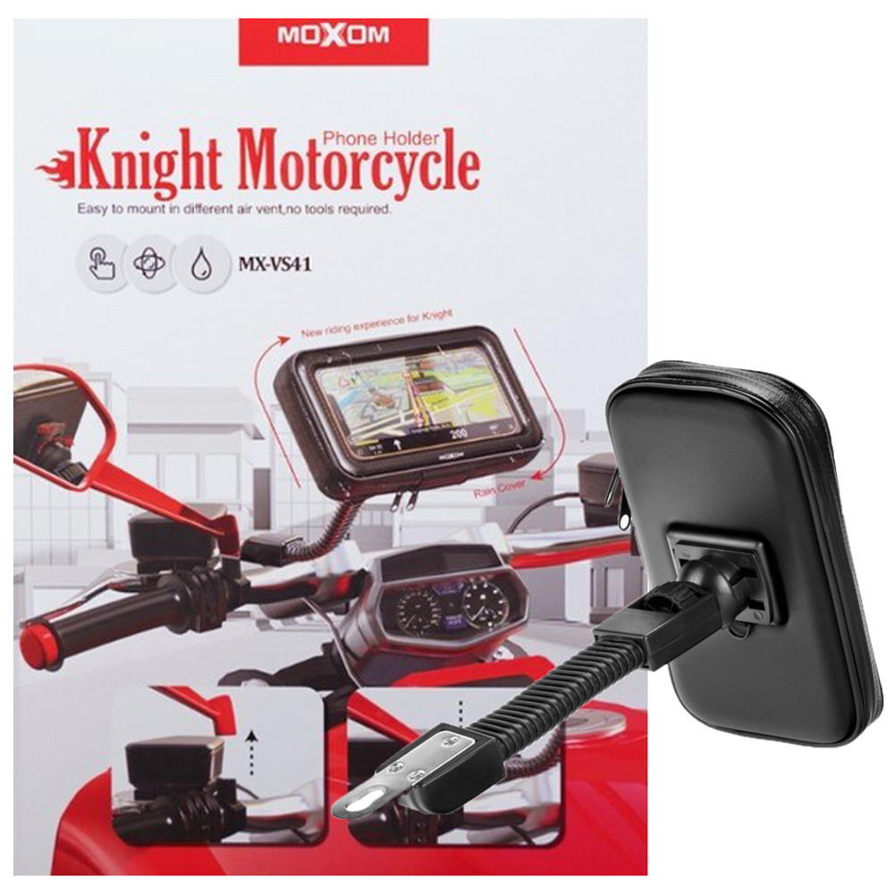 Moxom MX-VS41 Knight Motorcycle Phone Holder 360 Degree Waterproof, Sensitive Touch Screen Motorcycle Bike Mount