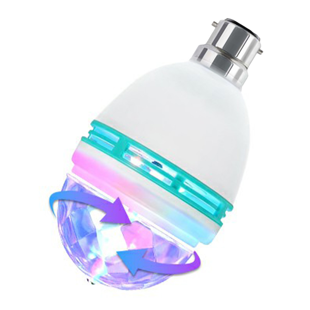RGB Color Rotating Disco Bulb Multi Colour Light Projector LED Party Bulbs Colored Strobe Bulb