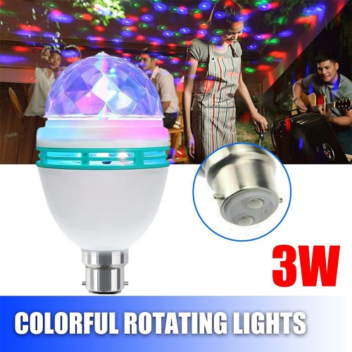 RGB Color Rotating Disco Bulb Multi Colour Light Projector LED Party Bulbs Colored Strobe Bulb