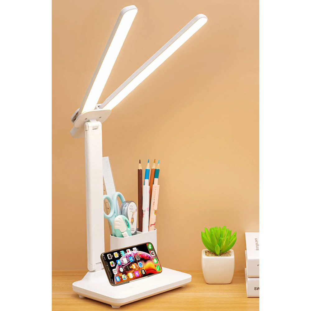 Rechargeable Foldable Double-head Led Desk Lamp 3 Levels Touch Dimmable Folding Eye Protection Desk Lamp (1)
