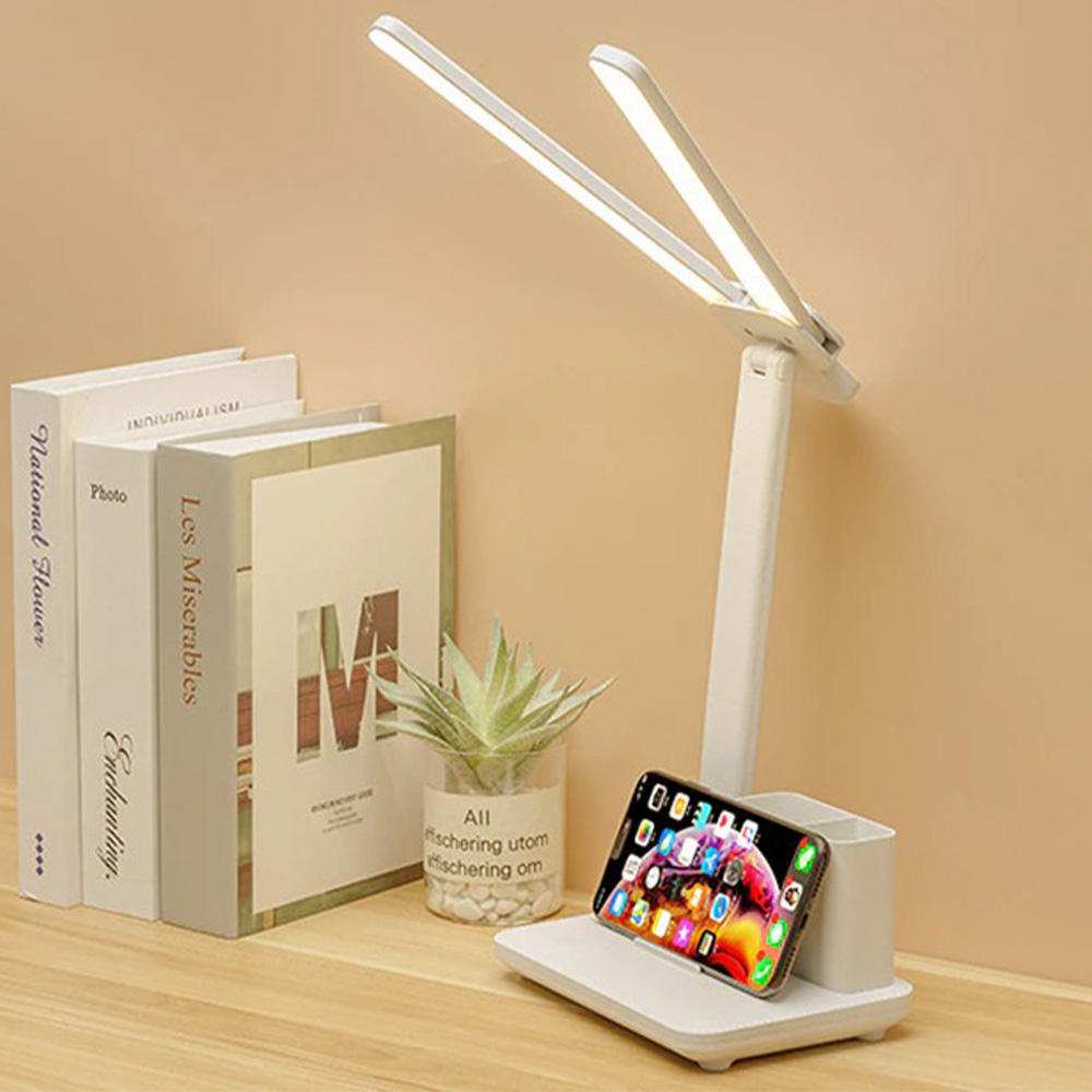 Rechargeable Foldable Double-head Led Desk Lamp 3 Levels Touch Dimmable Folding Eye Protection Desk Lamp (15)