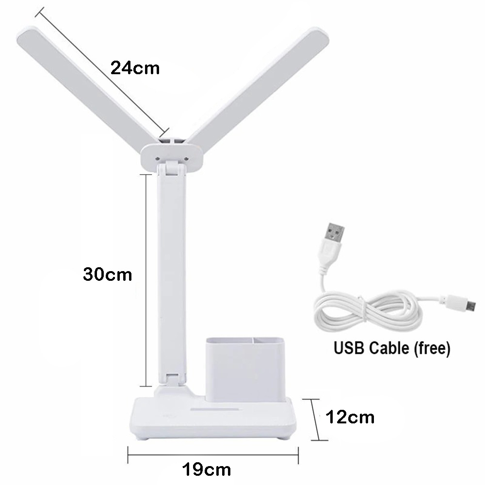 Rechargeable Foldable Double-head Led Desk Lamp 3 Levels Touch Dimmable Folding Eye Protection Desk Lamp (9)