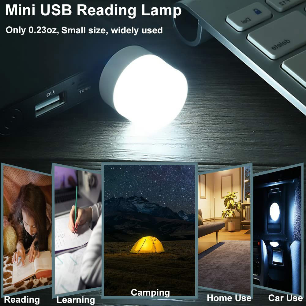 Portable Mini USB LED Lights White USB Lamp LED Night Light (4)