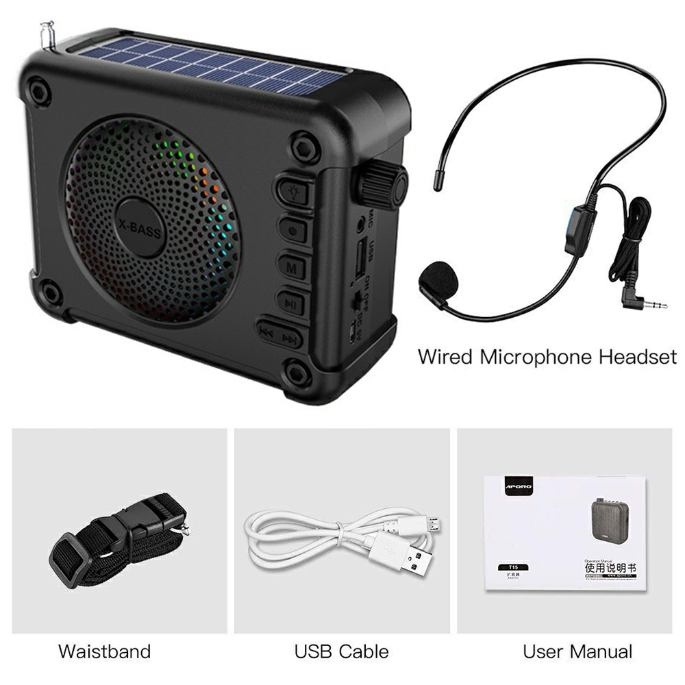 ZQS301K Solar & Rechargeable Bluetooth Speaker with Radio and Flashlight Torch Free Headset Mic (14)