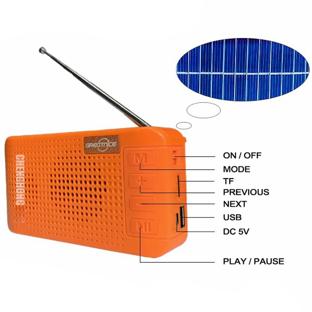 GTS-1602 Solar Rechargeable FM Radio with Bluetooth, USB, SD Card Supported (11)