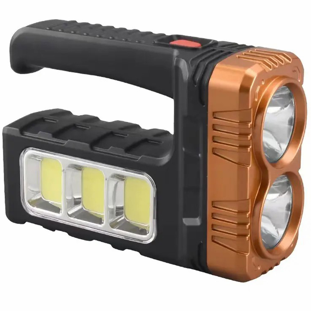 Big Dual Light Solar Rechargeable Flashlight Powerful Camping Searchlight Torch with COB Side Light with Phone Charging (8)