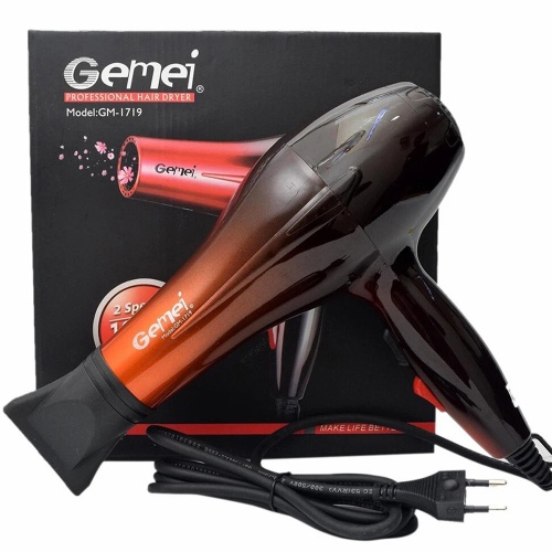 Gemei 1800W Professional Hair Dryer GM-1719 2Speed Hot & Cold Air Hair Styling Dryer