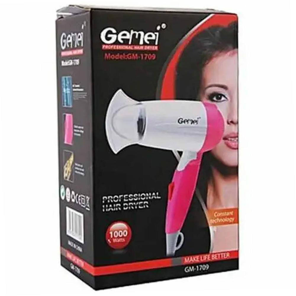 Gemei GM-1709 Professional Hair Dryer Foldable Hair Dryer 1000w (1)